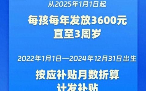 人社资讯-官宣！国家育儿补贴方案公布，每年补贴 3600 元